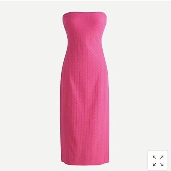J.Crew Strapless Matelasse Pink Sheath Dress Sz 6 NWT - Picture 1 of 5
